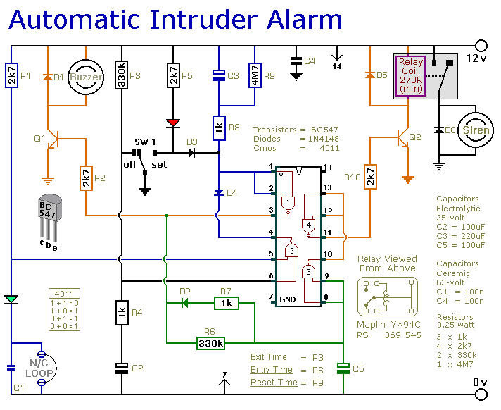 Circuit Diagram For
A DIY Alarm Project